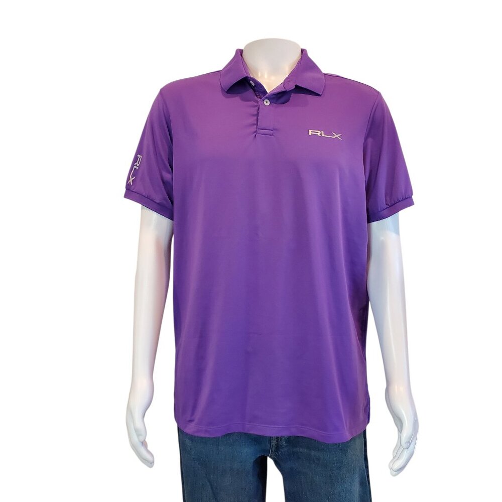 RLX Ralph Lauren SZ XL Men's Solid Purple Performance Golf Polo